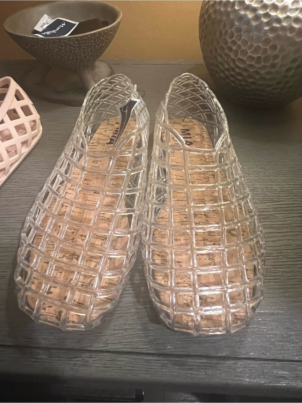 MIA Clear Woven Jelly Slip-On Flats